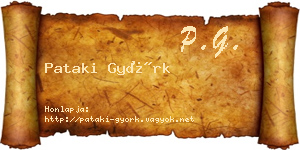 Pataki Györk névjegykártya